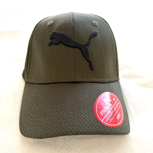 PUMA One Size Stretch Fit Baseball Hat (Size: S/M) in Dark Green NEW $45 MSRP - Picture 2 of 5